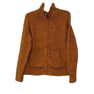 Natural Reflections Women’s Brown Long Sleeve Full Zip Teddy Fleece Jacket Small